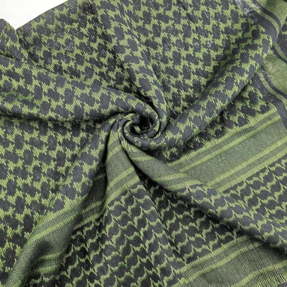 ⚡Men Black and Black-Green 100% Cotton Military Shemagh Keffiyeh Scarf Wrap - Picture 6 of 8
